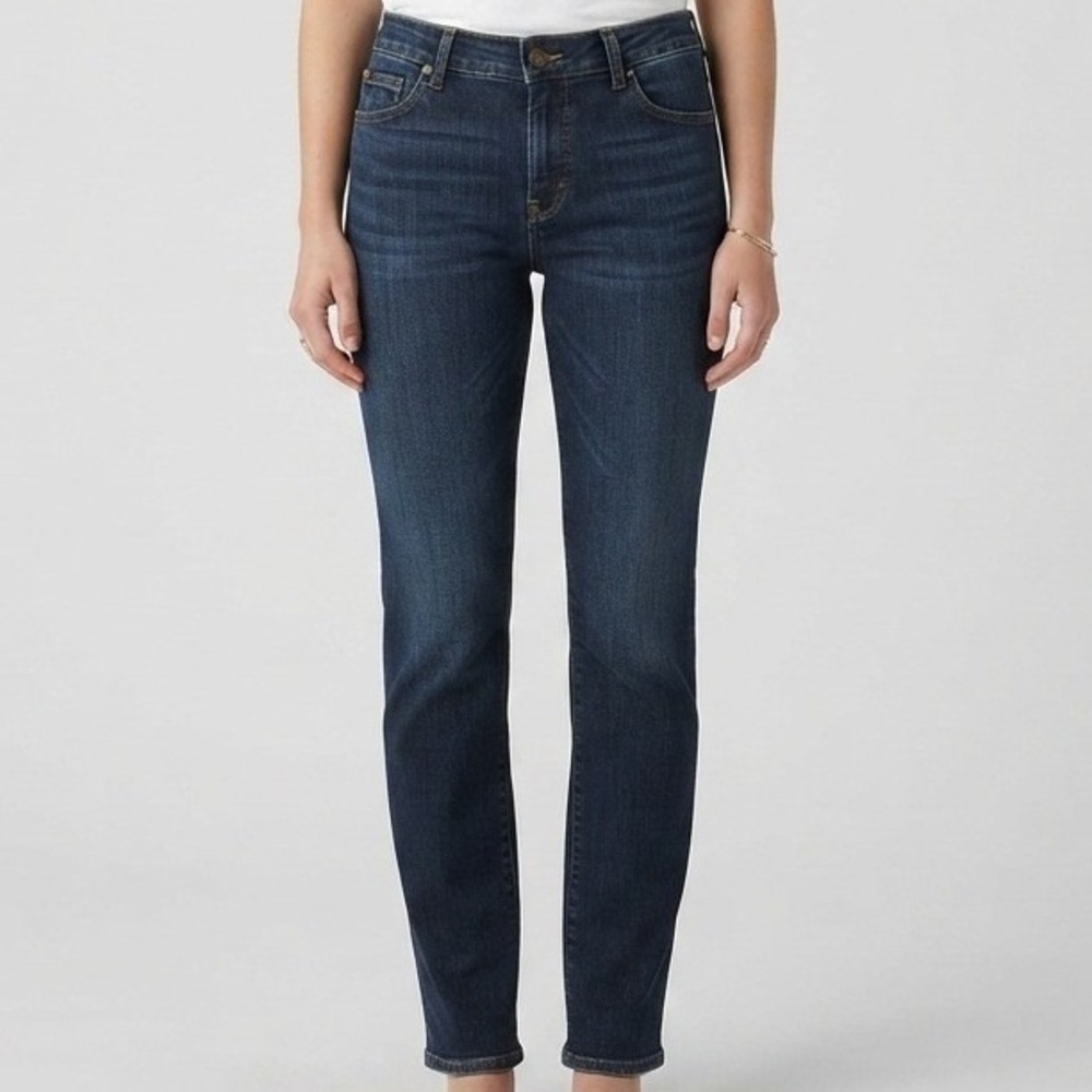 Lee Relaxed Fit Jeans Womens 10 Medium Dark‎ Wash Denim Straight Leg